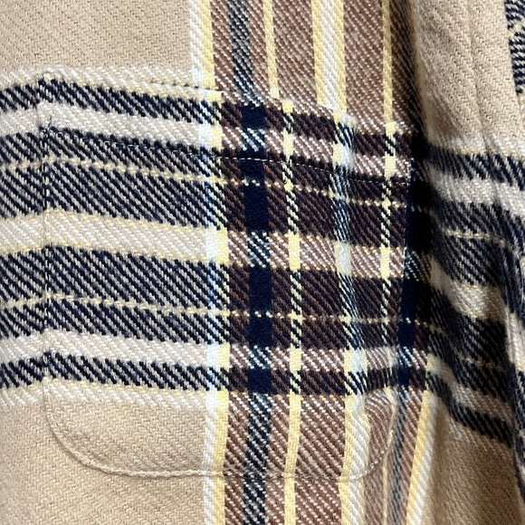 Portuguese Flannel Plaid Shirt - Tan/Brown/Black - Size L - Picture 3 of 9